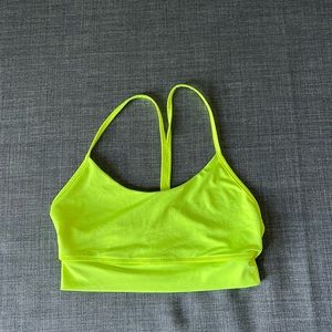 Neon yellow sports bra